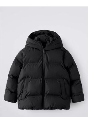 Zara boys 11-12 Black Puffer Hooded Coat